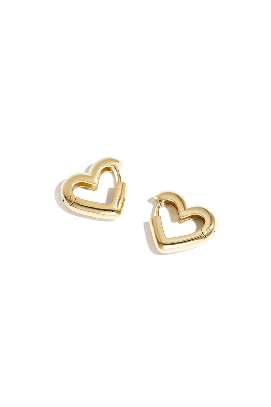 Heart-Shaped Hoop Earrings in Three Sizes