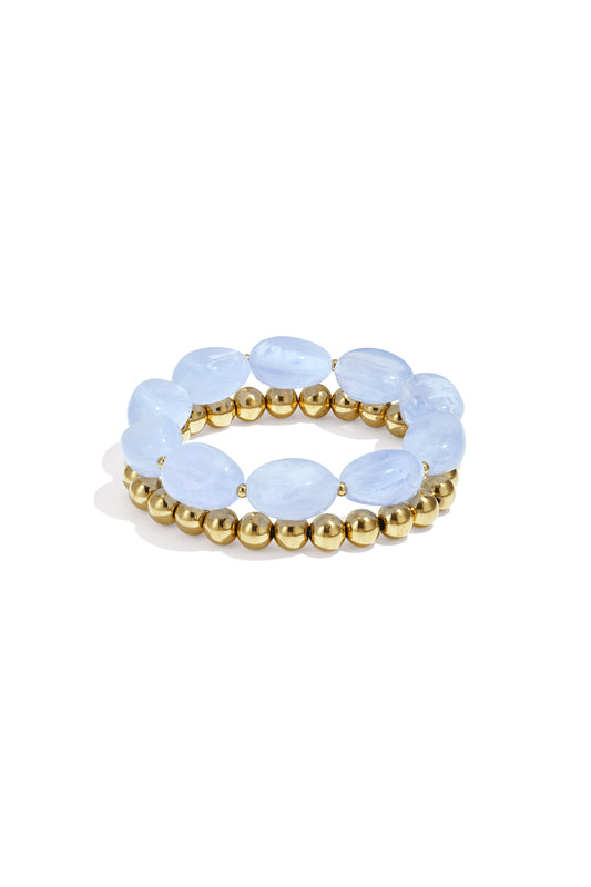 Bracelet set with organic beads