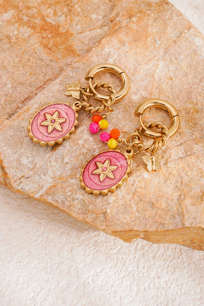 pink stardust earrings
