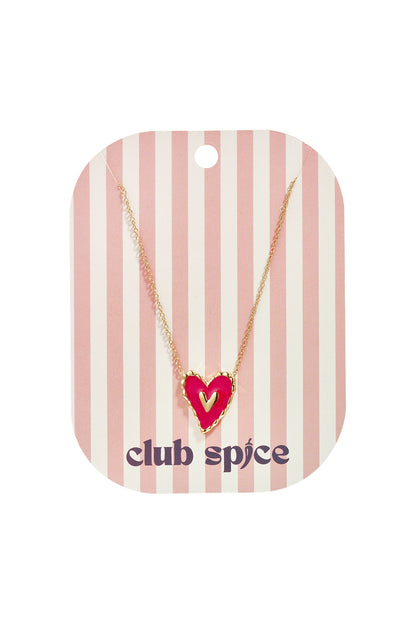 Necklace with hanging red heart
