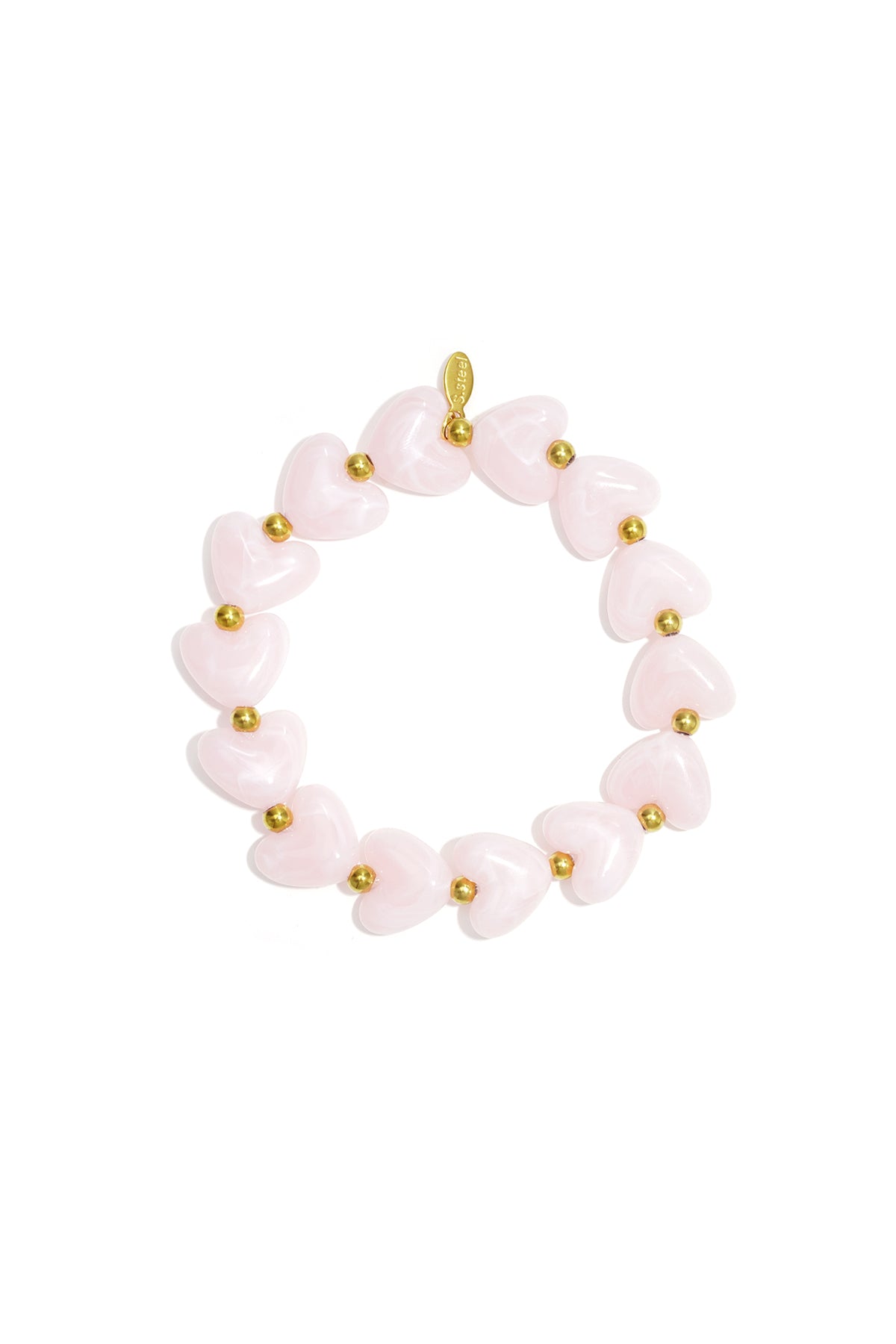 Elastic heart beaded bracelet