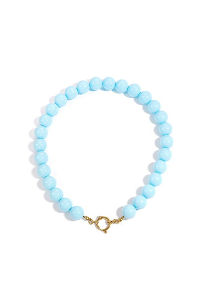 Necklace with large beads and front closure-15mm