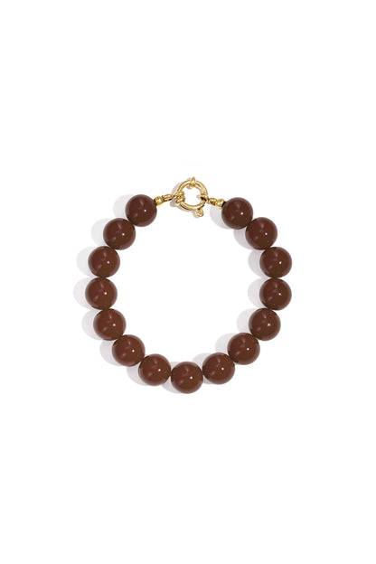Necklace with medium beads and front closure-12mm