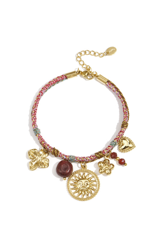 Stainless Steel Charm Bracelets Flower Casual Daily Simple Series Women's jewelry
