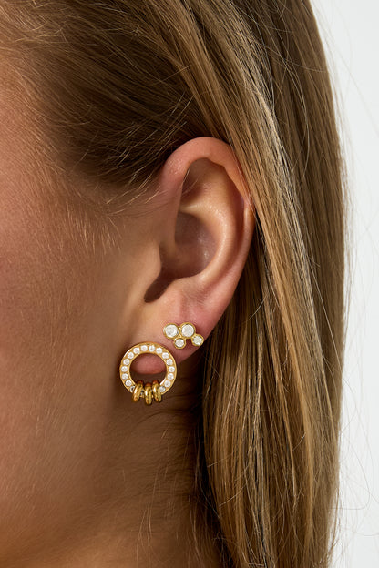 Earrings with round stones