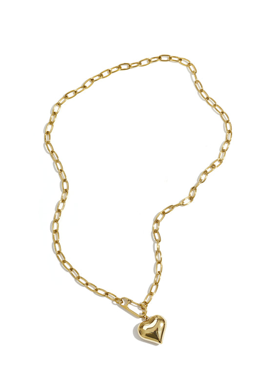 Necklace hanging heart with front closure