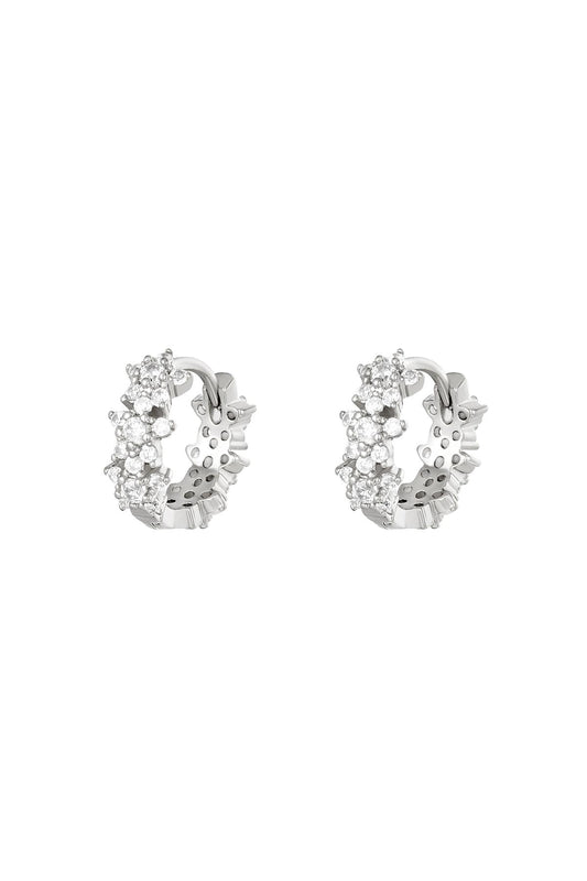 Star rhinestone hoop earrings - copper