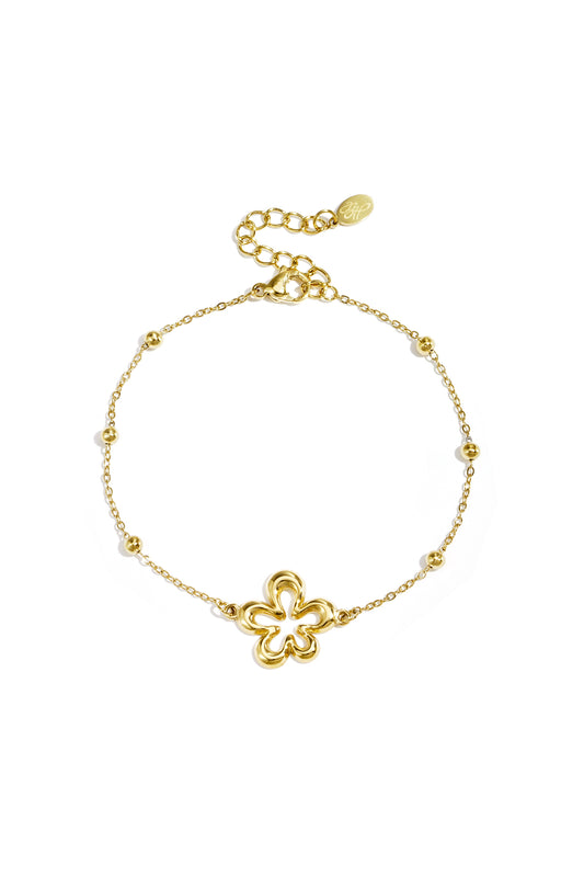 Bracelet with coral-shaped playful flowers in varying sizes