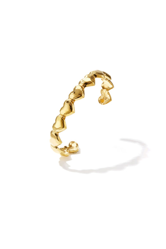Bangle with dented hearts