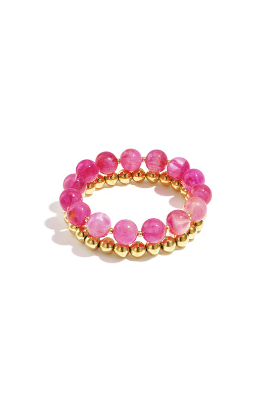 Bracelet set with round beads