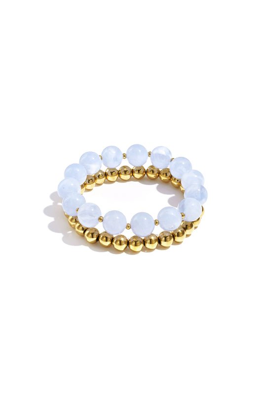 Bracelet set with round beads