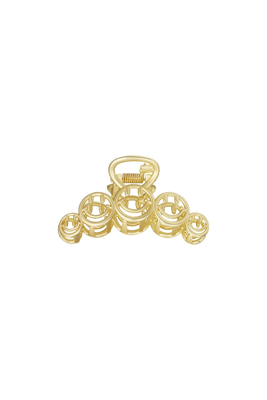 big metal hairclip smiley vintage 