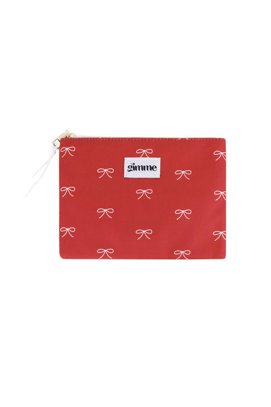 Flat toiletry bag with bows