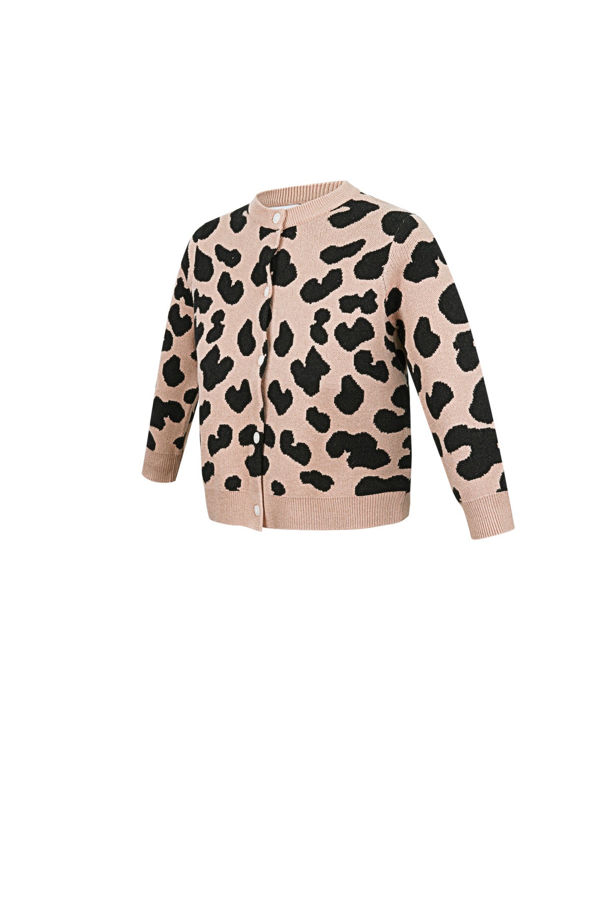 Viscose Knit Cardigan Women's Leopard Print Pattern Stylish