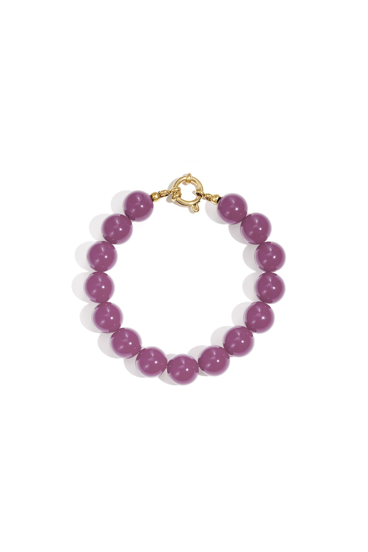 Necklace with medium beads and front closure-12mm