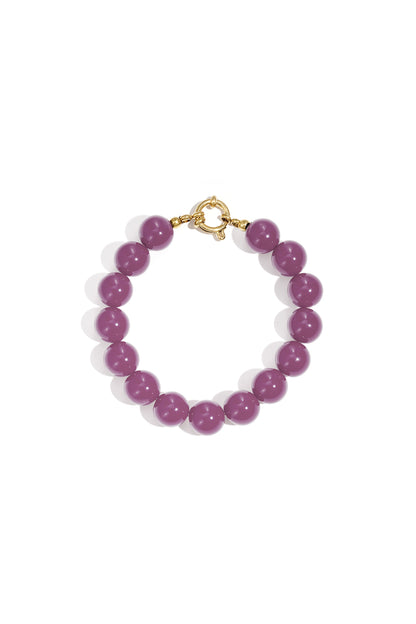 Necklace with medium beads and front closure-12mm