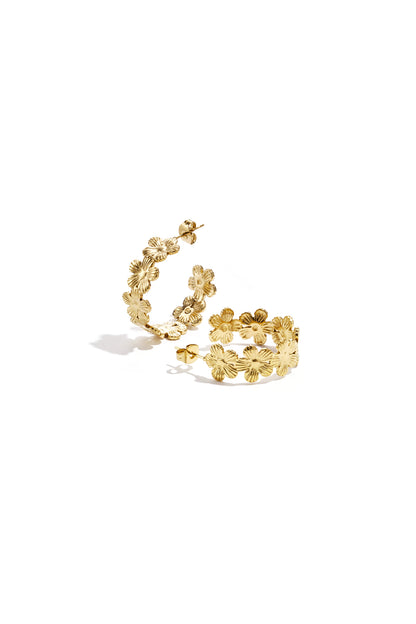 Daisy hoop earrings