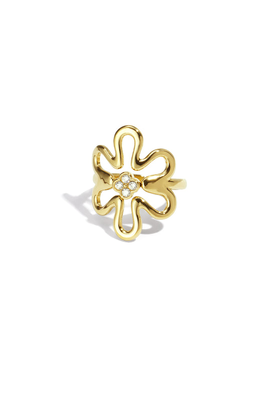Stainless Steel Statement Rings Flower Casual Daily Simple Series Women's jewelry