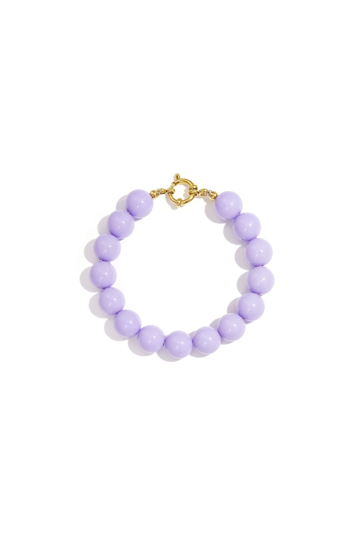 Necklace with medium beads and front closure-12mm