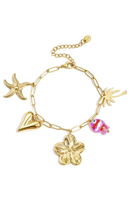 Stainless Steel Charm Bracelets Heart Casual Holiday/Beach Simple Series Women's jewelry