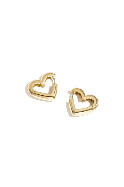 Heart-Shaped Hoop Earrings in Three Sizes