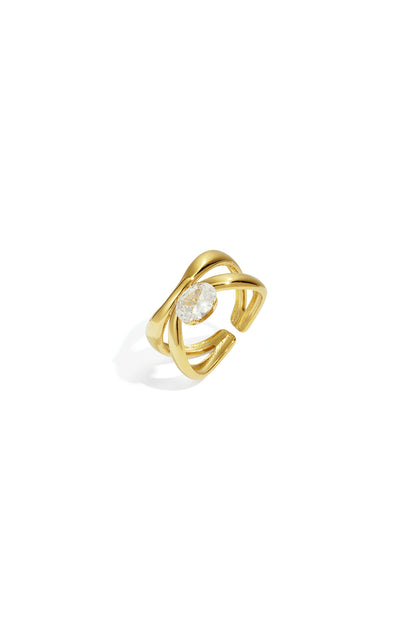 Stainless Steel Gemstone Rings lines Simple Daily Simple Series Women's jewelry
