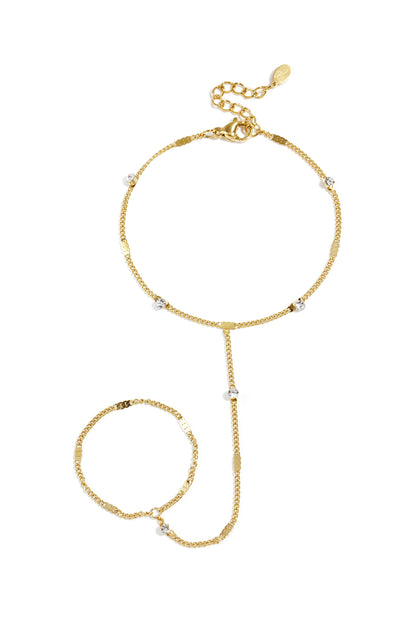 Hand chain with stones