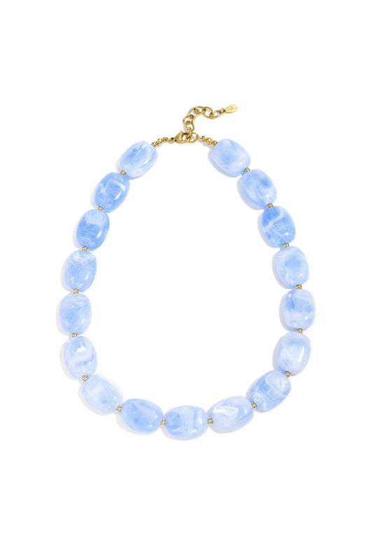 Necklace with squoval beads