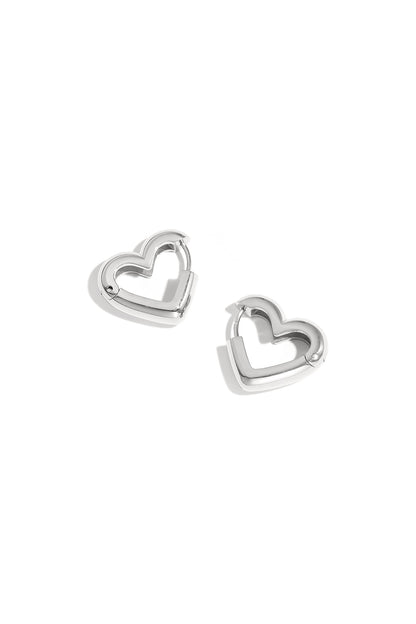 Heart-Shaped Hoop Earrings in Three Sizes