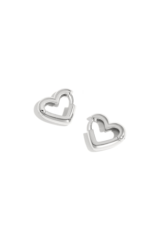 Heart-Shaped Hoop Earrings in Three Sizes